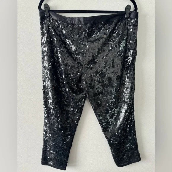 Gryphon Black Sequin Pants Drawstring w/ Pockets Women's XS - Picture 8 of 12